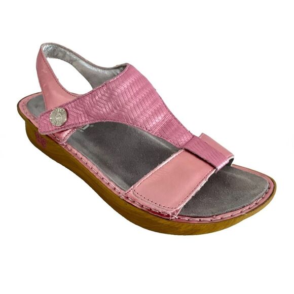 Alegria PG Lite Ken-844 Metallic Pink T-strap Sandals Comfortable Adjustable - Picture 1 of 13